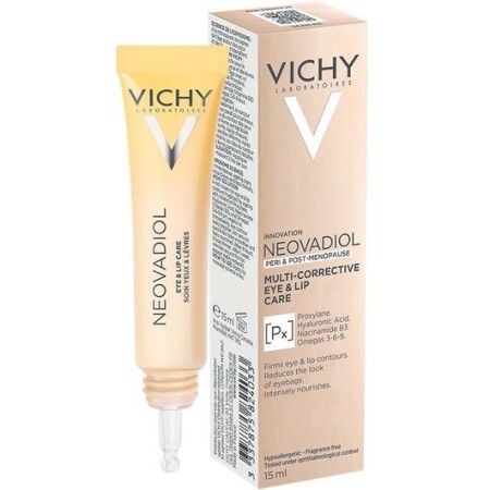 Мультикорегуючий засіб Vichy Neovadiol для розгладження зморшок та інтенсивного живлення для шкіри навколо очей та губ, 15 мл