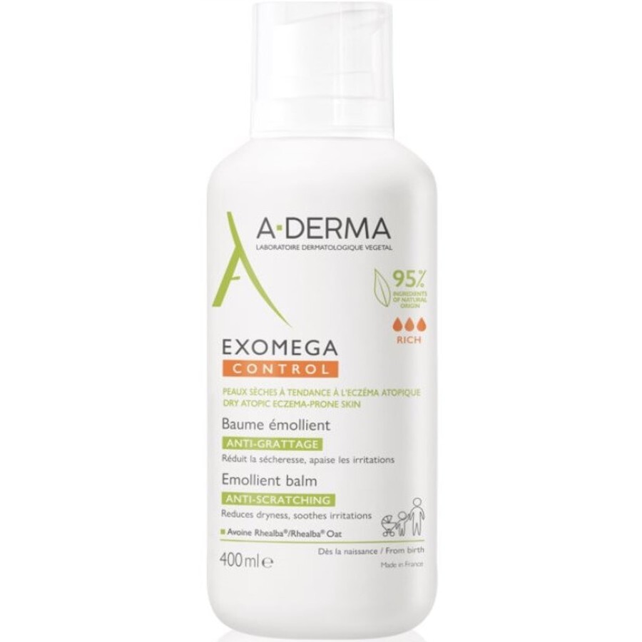 Бальзам для лица A-Derma Exomega Control Emollient Balm Anti-Scratchin, смягчающий, увлажняющий, 400 мл: цены и характеристики