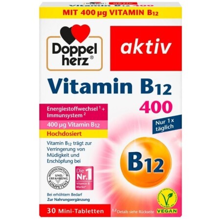 Витамин B12 400 мкг DoppelHerz, таблетки, №30