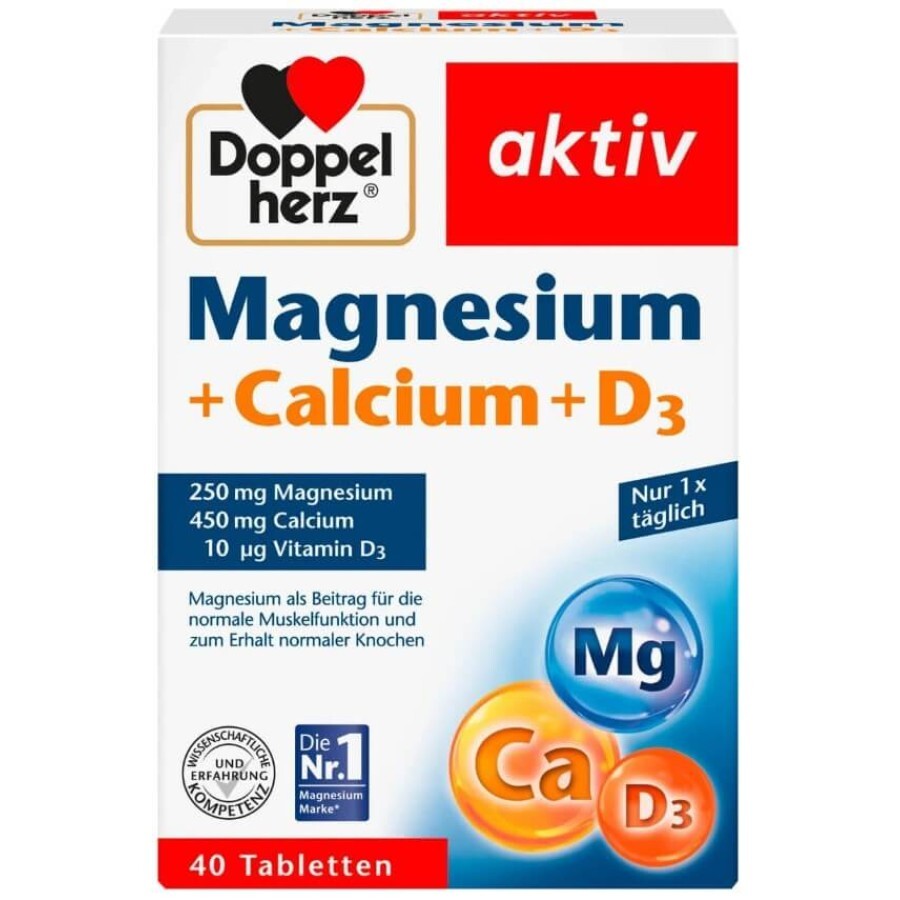 Доппельгерц Актив Magnesium + Calcium + Vitamin D3, таблетки, № 40: цены и характеристики