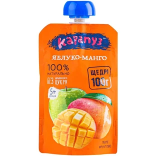 Фруктове пюре Карапуз Яблуко-Манго, 100 г