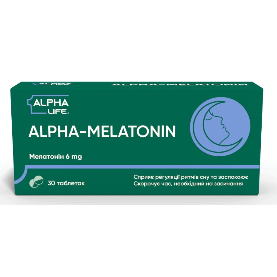Альфа-Мелатонин 6 мг таблетки, № 30: цены и характеристики