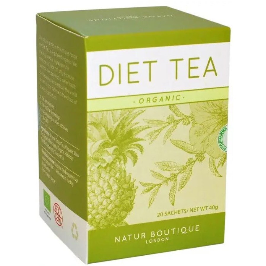 Фіточай органічний Natur Boutique Diet Tea для схуднення, 20 фільтр-пакетів: ціни та характеристики