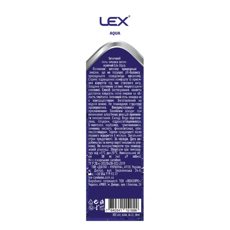 Гель-змазка Lex Aqua Зволожуючий, 30 мл: ціни та характеристики