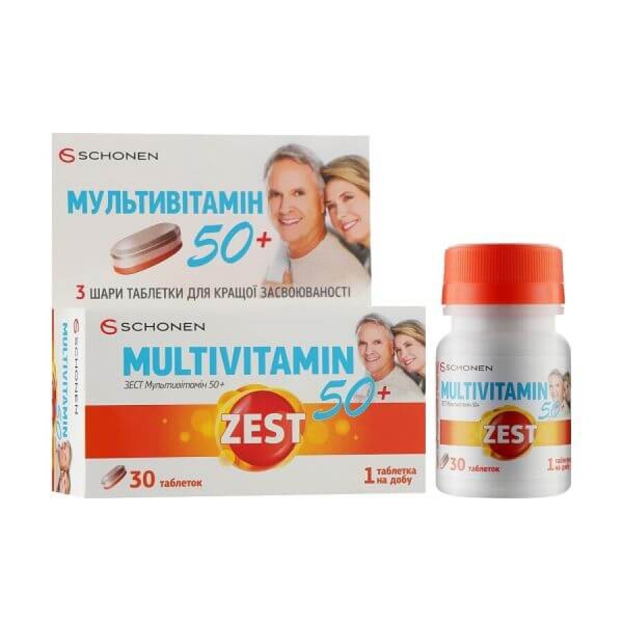 Зест мультивитамин 50+ таблетки №30: цены и характеристики