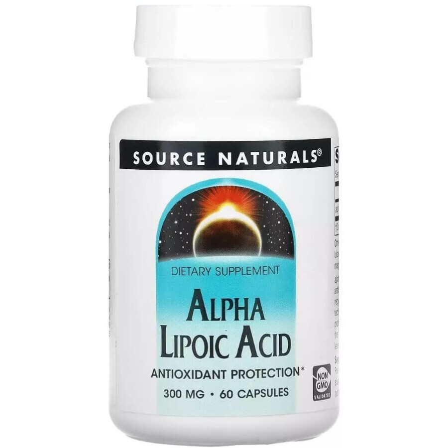 Альфа-ліпоєва кислота, 300 мг, Alpha Lipoic Acid, Source Naturals, 60 капсул: ціни та характеристики