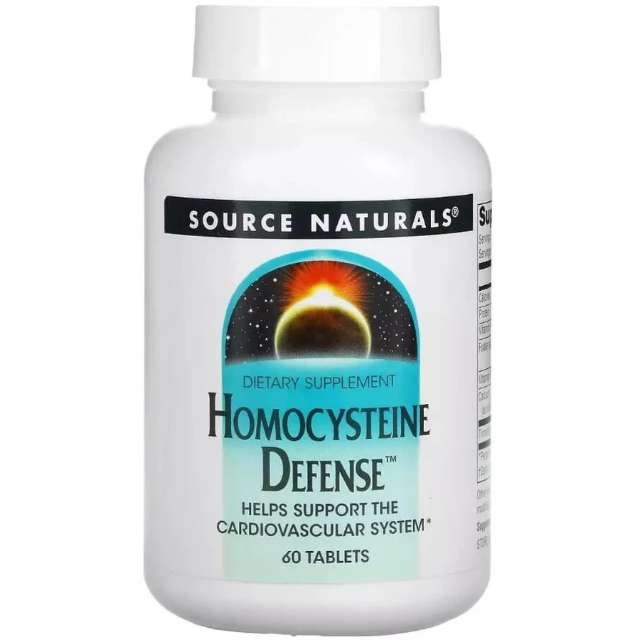 Защита от гомоцистеина, Homocysteine Defense, Source Naturals, 60 таблеток: цены и характеристики