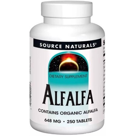 Люцерна, 648 мг, Alfalfa, Source Naturals, 250 таблеток