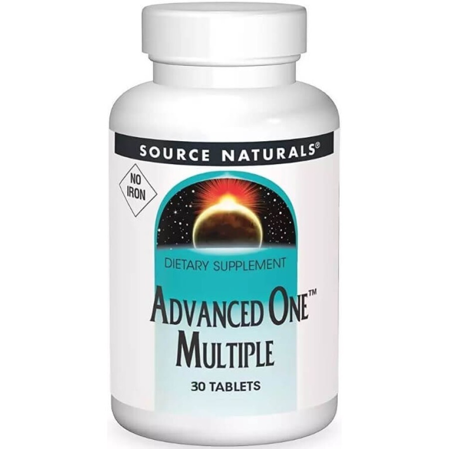 Мультивітаміни та Мінерали, без заліза, Advanced One Multiple No Iron, Source Naturals, 30 таблеток: ціни та характеристики