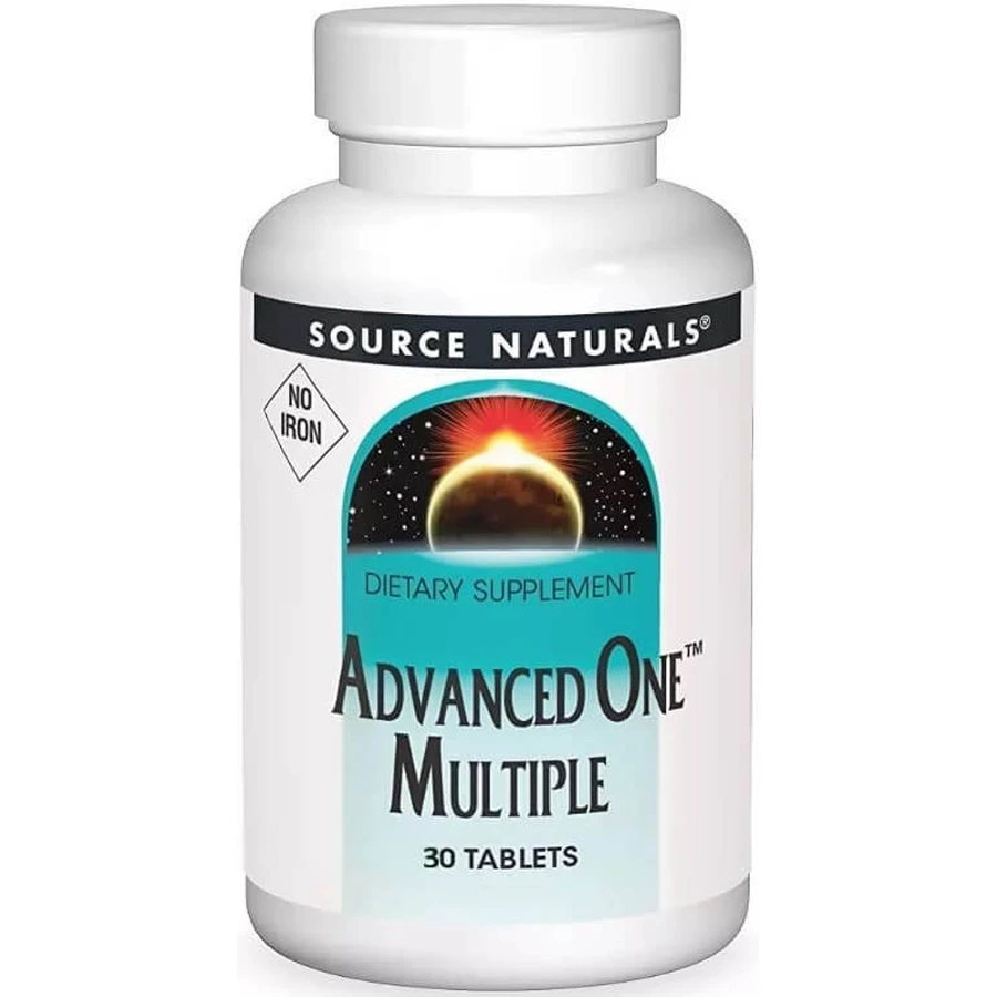 Мультивитамины и Минералы, без железа, Advanced One Multiple No Iron, Source Naturals, 30 таблеток: цены и характеристики