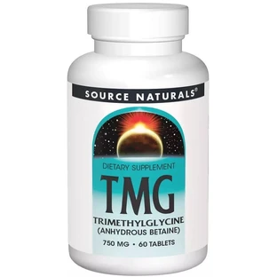 Триметилгліцин, ТМГ, TMG, 750 мг, Source Naturals, 60 таблеток