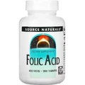 Фолієва кислота, 800 мкг, Folic Acid, Source Naturals, 200 таблеток