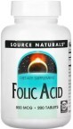 Фолиевая кислота, 800 мкг, Folic Acid, Source Naturals, 200 таблеток