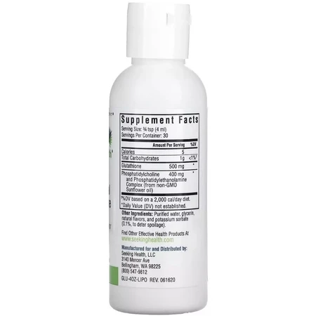Глутатион Оптимальный липосомальный, 500 мг, вкус мяты, Optimal Liposomal Glutathione, Original Mint, Seeking Health, 120 мл: цены и характеристики
