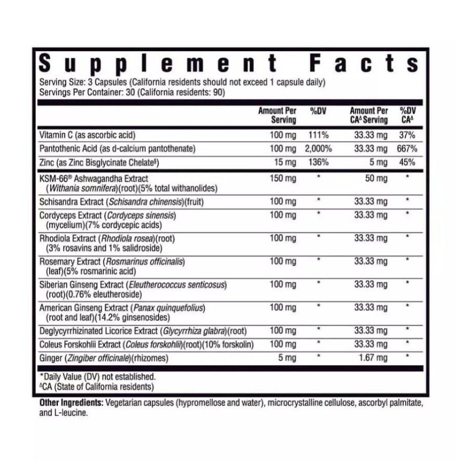 Поживні речовини для надниркових залоз, Adrenal Nutrients, Seeking Health, 90 капсул: ціни та характеристики