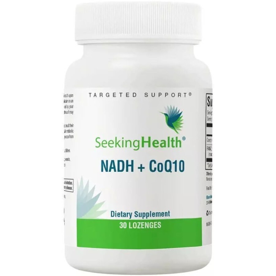 Поддержка Энергии, вкус апельсина, NADH + CoQ10, Seeking Health, 30 леденцов: цены и характеристики