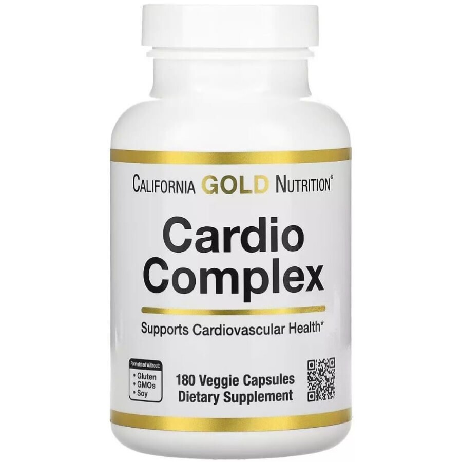 Кардіо-комплекс, Cardio Complex, California Gold Nutrition, 180 вегетаріанських капсул: ціни та характеристики