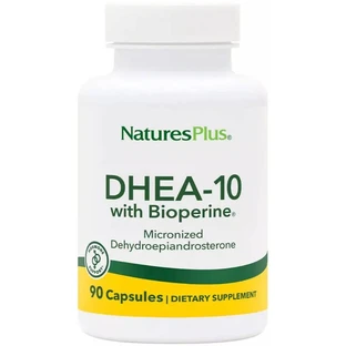 Дегідроепіандростерон з біоперином, 10 мг, DHEA-10 With Bioperine, Natures Plus, 90 вегетаріанських капсул