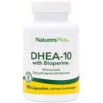 Дегидроэпиандростерон с биоперином, 10 мг, DHEA-10 With Bioperine, Natures Plus, 90 вегетарианских капсул: цены и характеристики