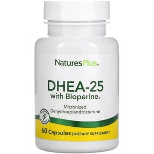 Дегідроепіандростерон з біоперином, 25 мг, DHEA-25 With Bioperine, Natures Plus, 60 капсул