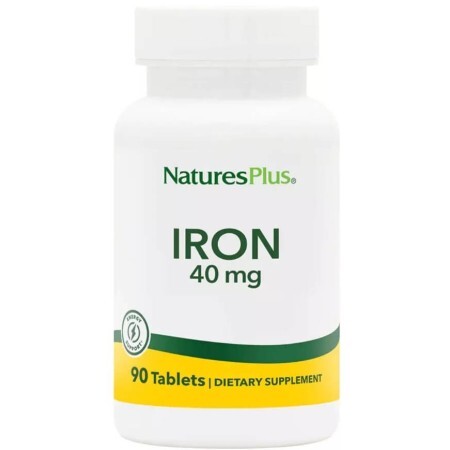Железо, 40 мг, Iron, Natures Plus, 90 таблеток