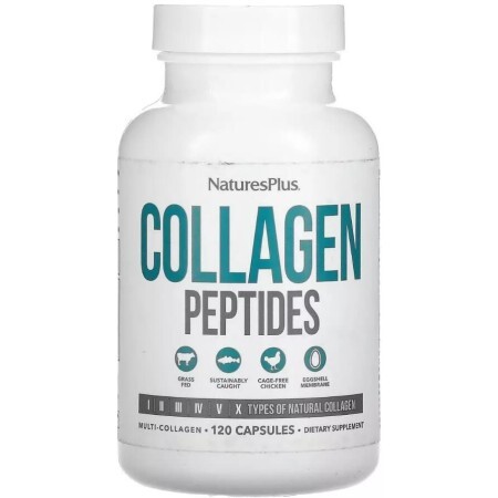 Коллагеновые пептиды, Collagen Peptides, Natures Plus, 120 капсул
