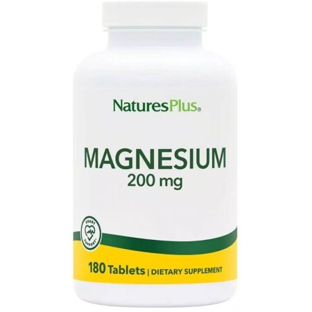 Магній, 200 мг, Magnesium, Natures Plus, 180 таблеток