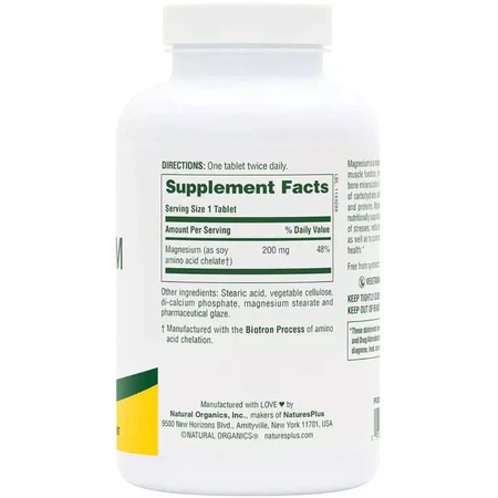 Магній, 200 мг, Magnesium, Natures Plus, 180 таблеток: ціни та характеристики