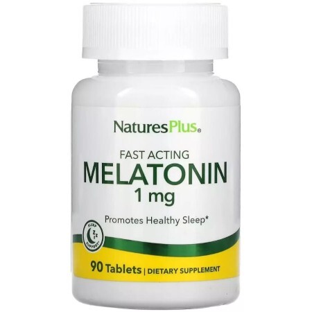 Мелатонін Швидкодіючий, 1 мг, Fast Acting Melatonin, Natures Plus, 90 таблеток