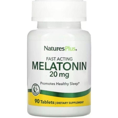 Мелатонін Швидкодіючий, 20 мг, Fast Acting Melatonin, Natures Plus, 90 таблеток