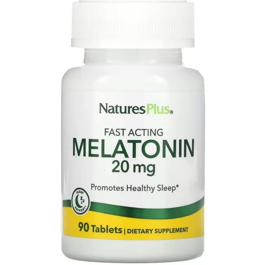 Мелатонин Быстродействующий, 20 мг, Fast Acting Melatonin, Natures Plus, 90 таблеток: цены и характеристики