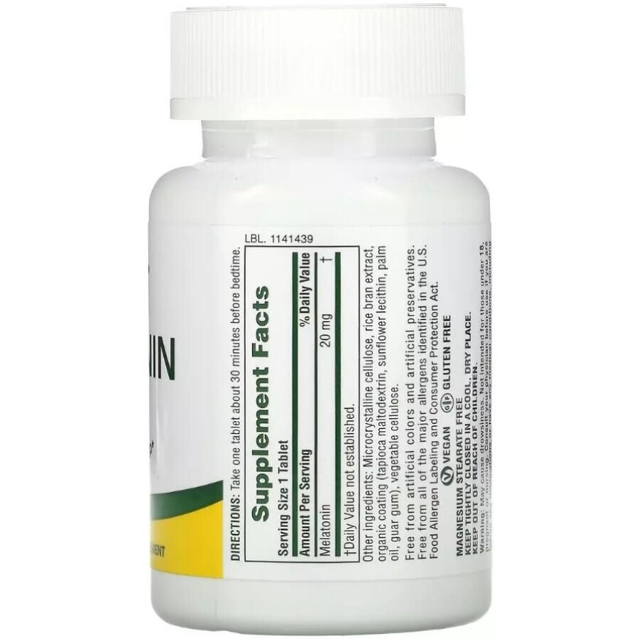 Мелатонін Швидкодіючий, 20 мг, Fast Acting Melatonin, Natures Plus, 90 таблеток: ціни та характеристики