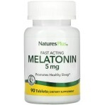 Мелатонин Быстродействующий, 5 мг, Fast Acting Melatonin, Natures Plus, 90 таблеток: цены и характеристики