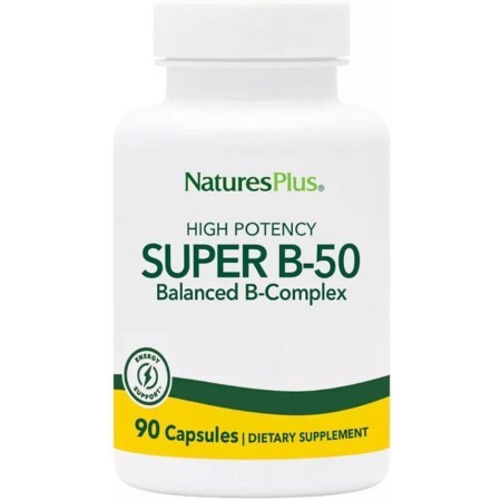 Супер В-Комплекс, В-50, Super B-50, Natures Plus, 90 вегетарианских капсул