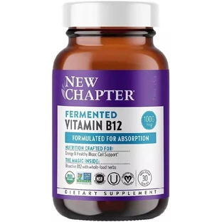 Вітамін B12 Ферментований, 1 мг, Fermented Vitamin В12, New Chapter, 30 таблеток
