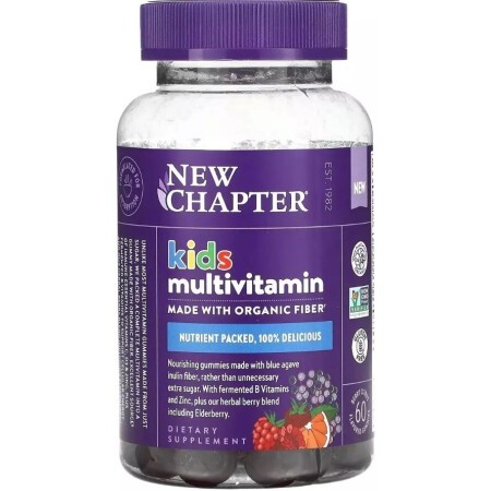 Мультивитамины для детей, ягодно-цитрусовый вкус, Kid's Multivitamin, New Chapter, 60 жевательных конфет