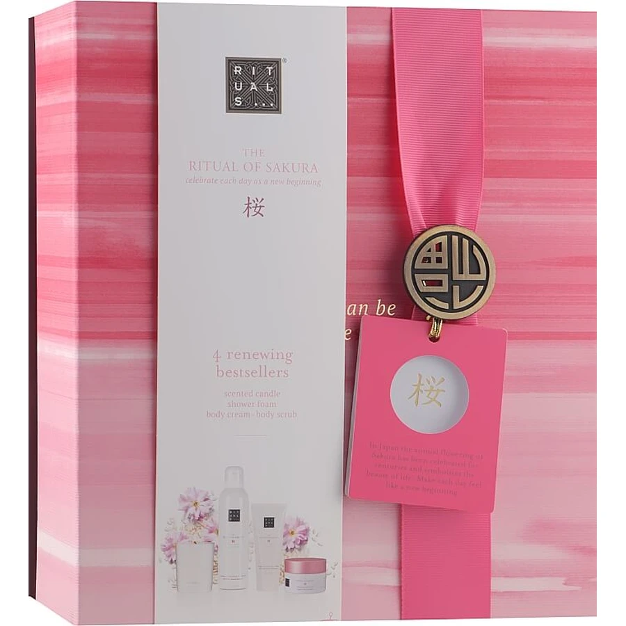 Набір Rituals The Ritual of Sakura 4 Calming Bestsellers (scr/125g + cr/100ml + foam/200ml + Candle/140g): ціни та характеристики