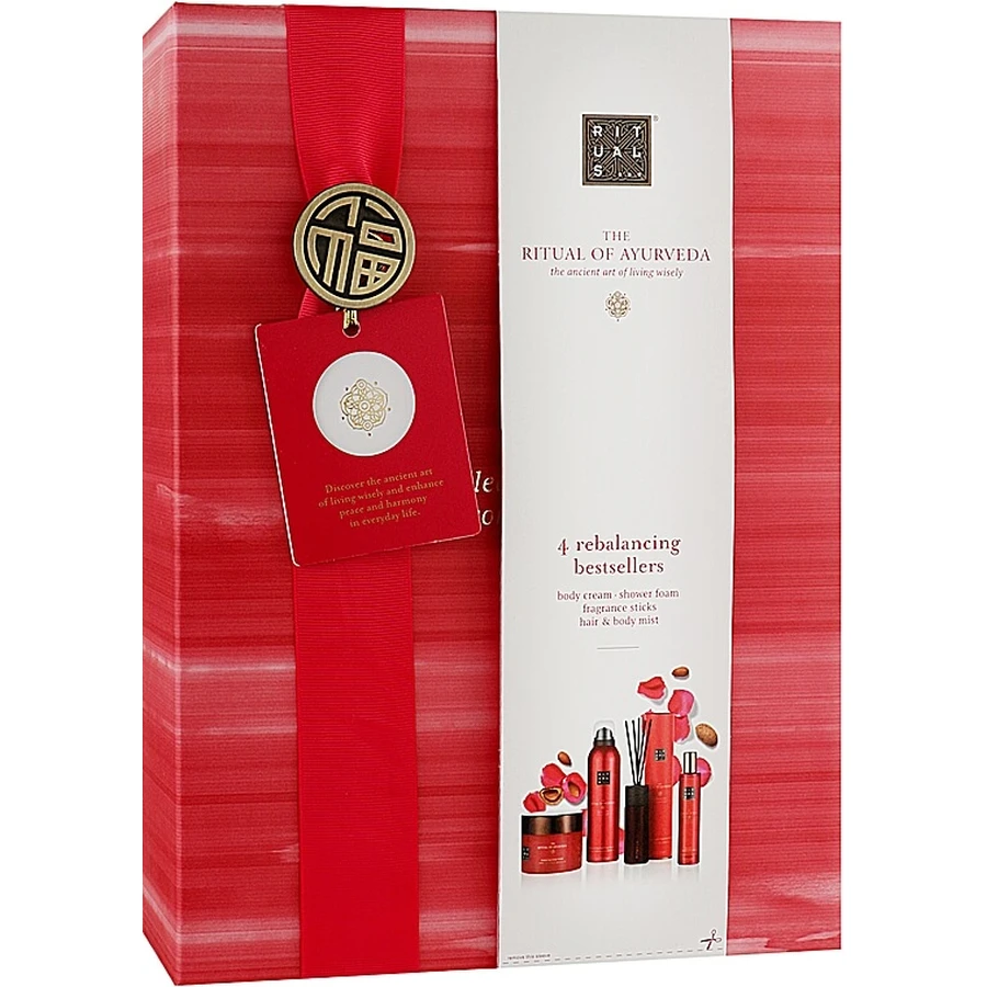 Набір Rituals The Ritual of Ayurveda Rebalancing Collection (b/cr/200ml+sh/gel/200ml+mist/50ml+fragrance/sticks/50ml): ціни та характеристики