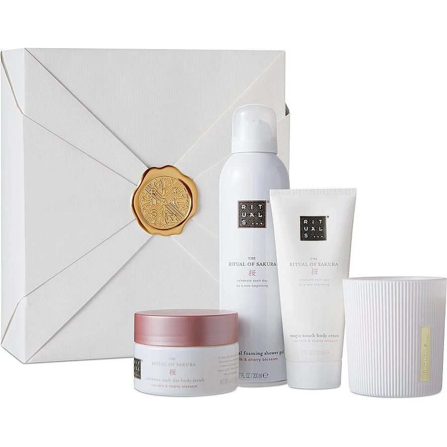 Набір Rituals The Ritual Of Sakura Medium Gift Set 2022 (scr/125g + cr/100ml + foam/200ml + сandle/140g): ціни та характеристики