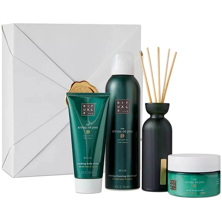 Набір Rituals The Ritual of Jing(sh/gel/200ml+cr/100ml+scr/125g+fr/sticks/70ml): ціни та характеристики
