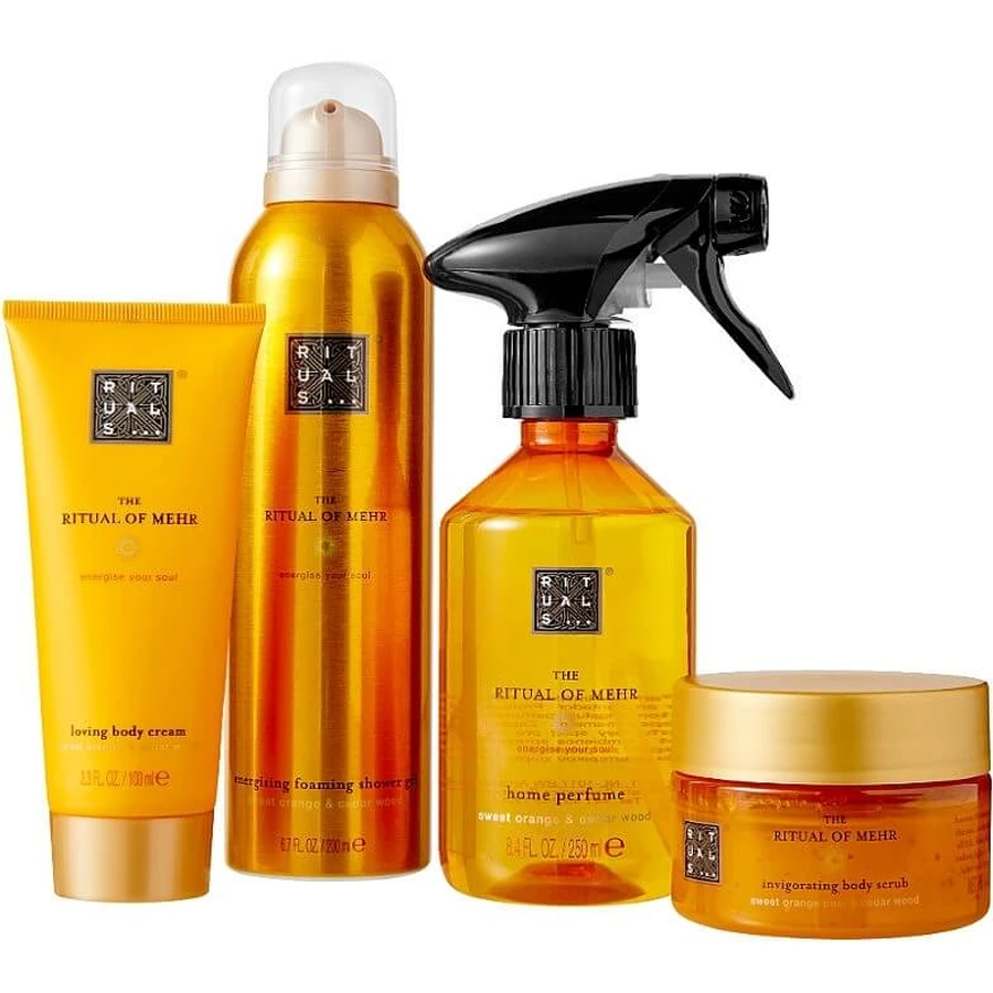 Набор Rituals The Ritual Of Mehr Medium Gift Set (b/cr/100ml + sh/gel/200ml + perfume/250ml + scr/125g): цены и характеристики