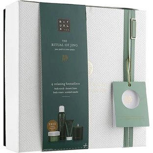 Набір Rituals The Ritual Of Jing Medium Relax Gift Set (sh/foam/200ml + b/scrub/125ml + b/cr/70ml + candle/1pc)