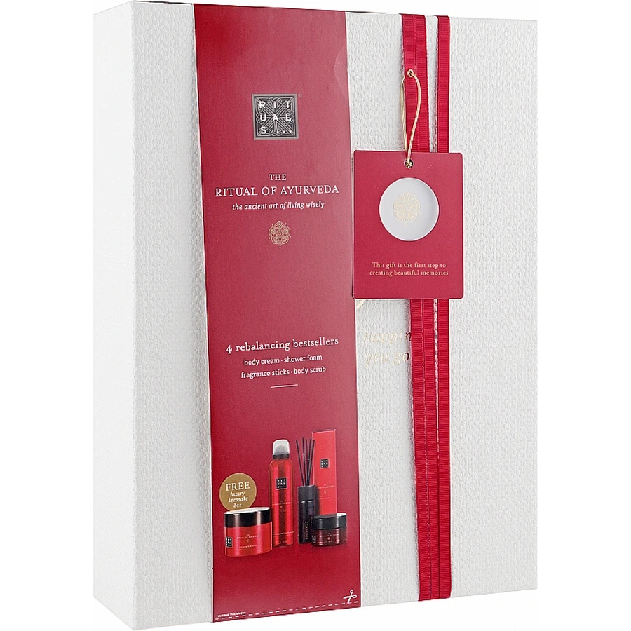 Набор Rituals The Ritual of Ayurveda Rebalancing Collection (b/scr/125g + sh/gel/200ml + b/cr/200ml + fragrance/sticks/50ml): цены и характеристики