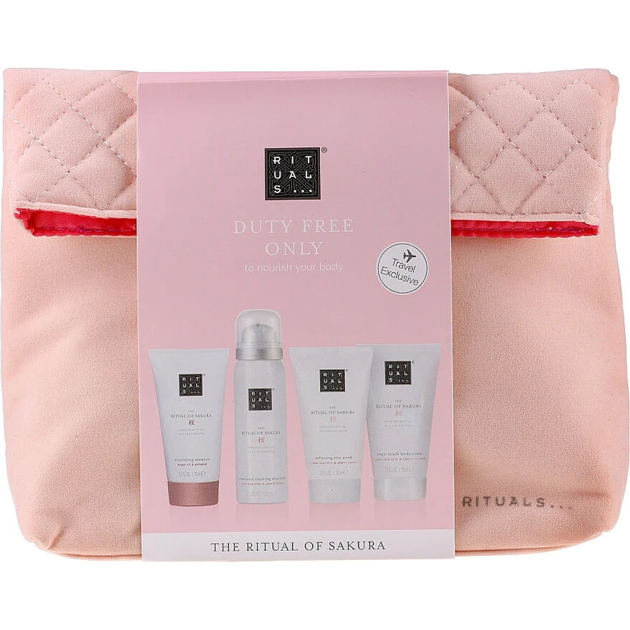 Набір The Ritual of Sakura Renewing Treat (bcr/70ml + sh/g/50ml + shampoo/70ml + b/scrub/70ml + bag): ціни та характеристики