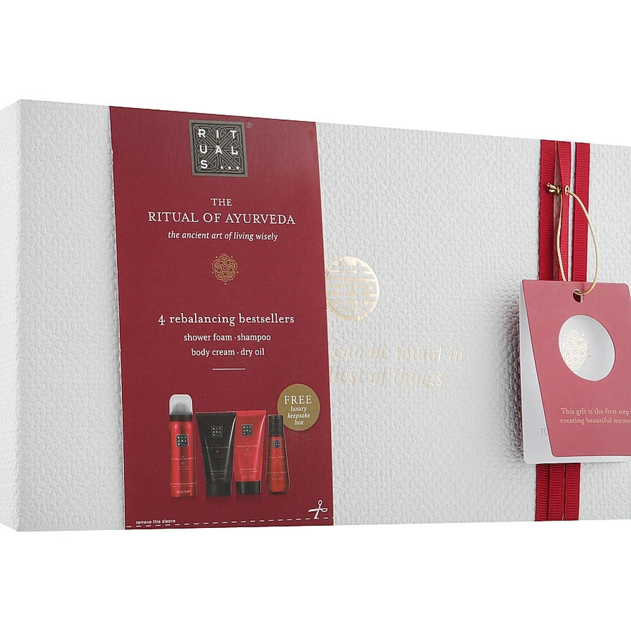Набор Rituals The Ritual of Ayurveda Balancing Treat (sh/oil/75ml + dry/oil/50ml + sh/gel/50ml + b/cr/70ml): цены и характеристики