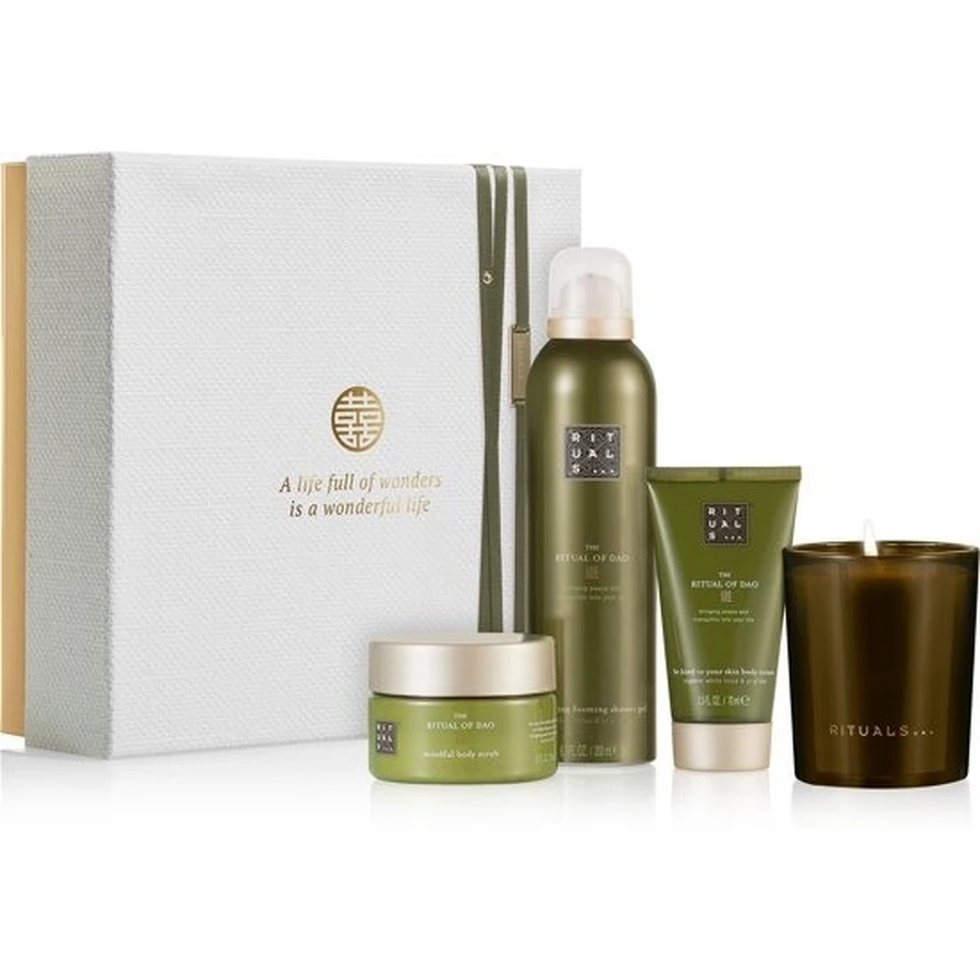 Набор Rituals The Ritual Of Dao Calming (sh/gel/200ml + b/scrub/125ml + b/cr/70ml + candle/145g): цены и характеристики