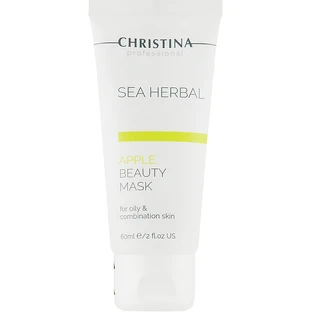 Яблучна маска краси для жирної та комбінованої шкіри Christina Sea Herbal Beauty Mask Green Apple