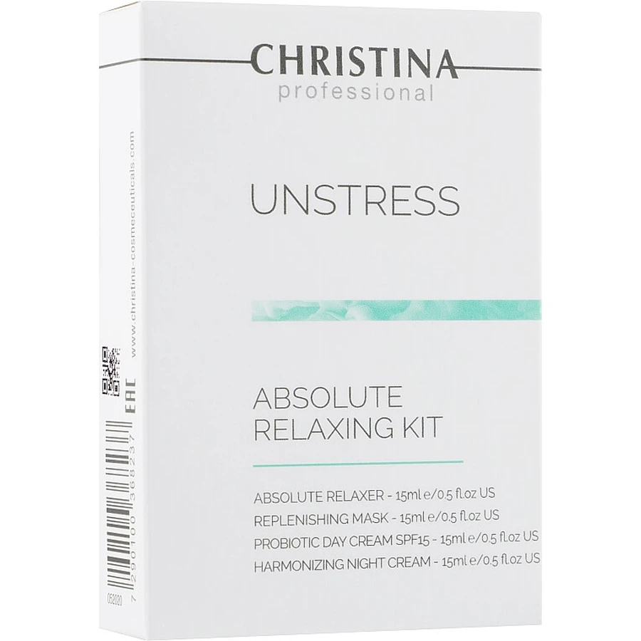Набір Christina Unstress-Absolute Relaxing Kit (f/mask/15ml + f/serum/15ml + f/cream/15ml + eye/cream/15ml): ціни та характеристики