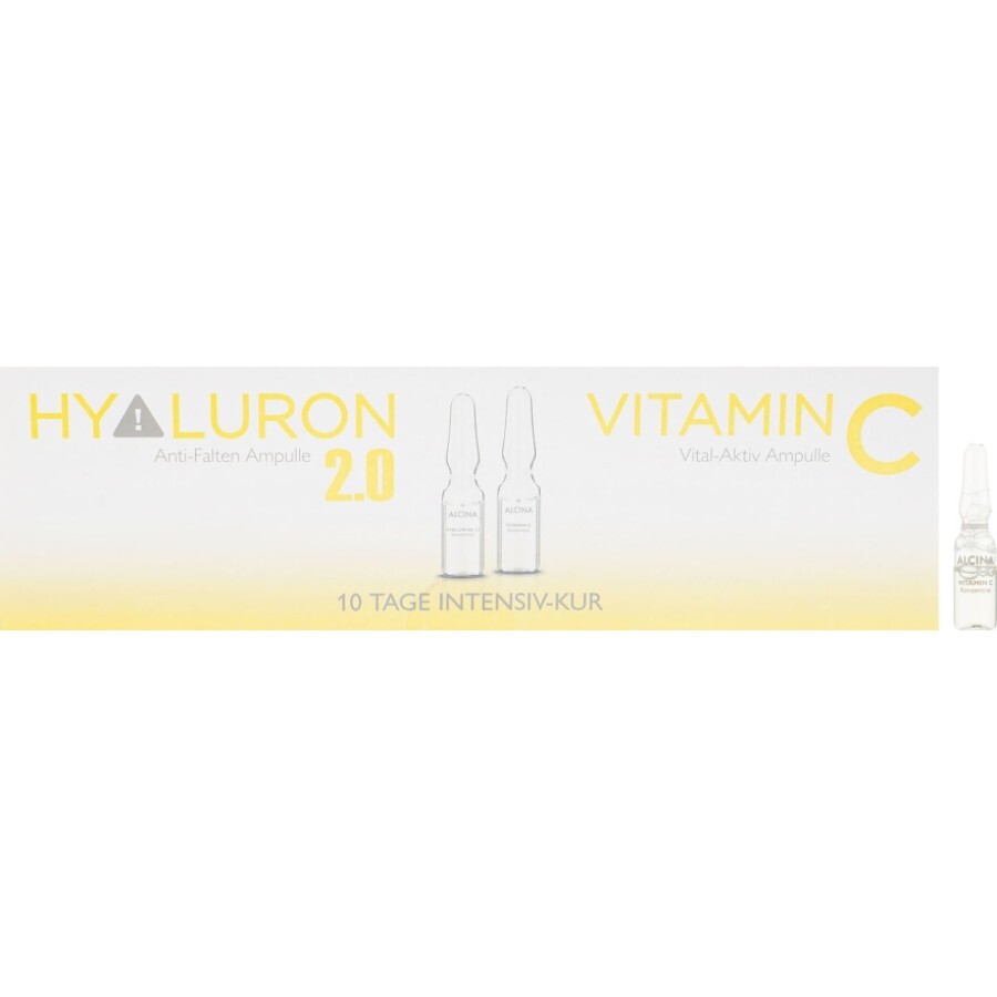 Комплекс ампульного лечения для интенсивного восстановления кожи лица Alcina Hyaluron 2.0 & Vitamin C 10x1ml: цены и характеристики