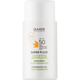 Сонцезахисний матуючий суперфлюїд SPF 50 з ніацинамідом Babe Laboratorios Super Fluid SPF 50 50ml